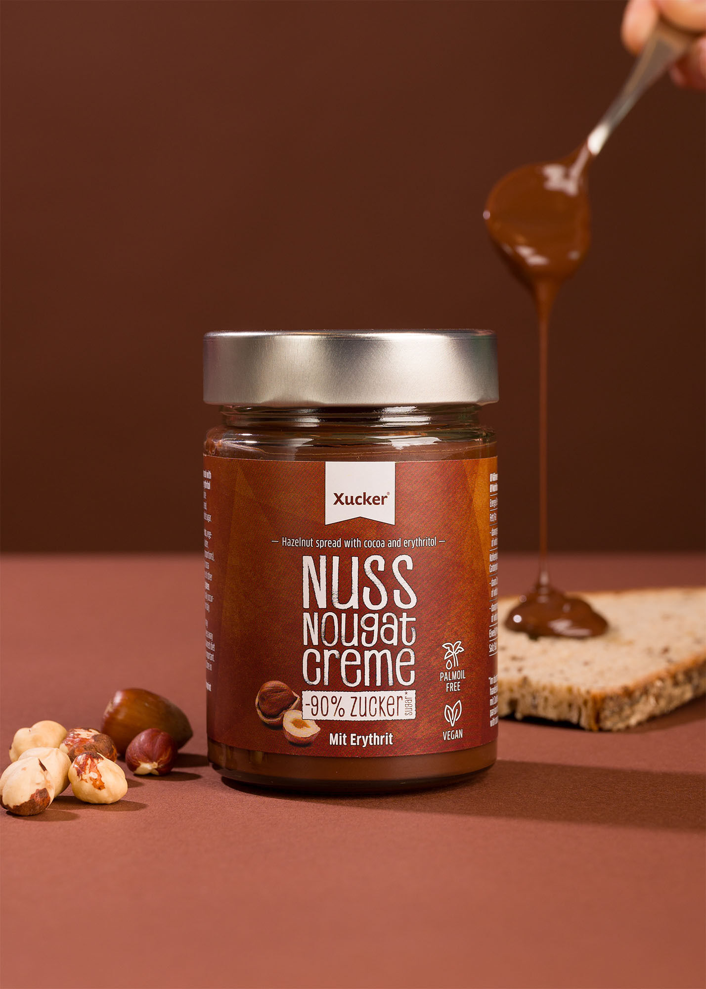 Zuckerarme Nuss-Nougat Creme ohne Palmöl (Erythrit) Zuckerarme Nuss-Nougat Creme ohne Palmöl (Erythrit) von Xucker