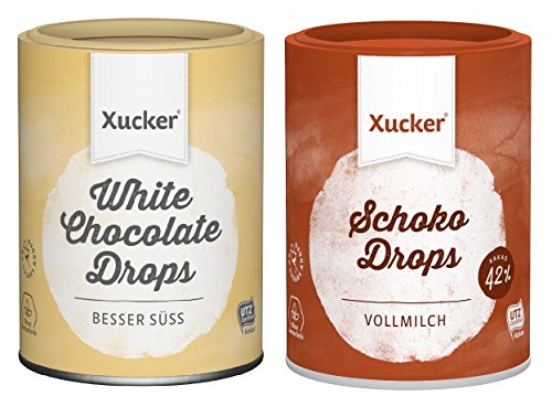 Xucker - 2er Schoko-Probierset (2 x 200 g) - weiße und vollmilch Schokodrops von Xucker