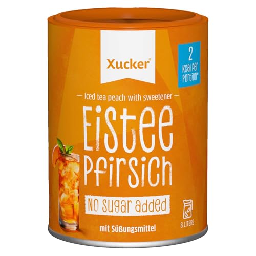 Xucker Eistee Pfirsich, zucker- und kalorienarmer Iced Tea, mit Süßungsmittel, blutzuckerfreundlich & für Diabetiker geeignet, 8 Liter von Xucker