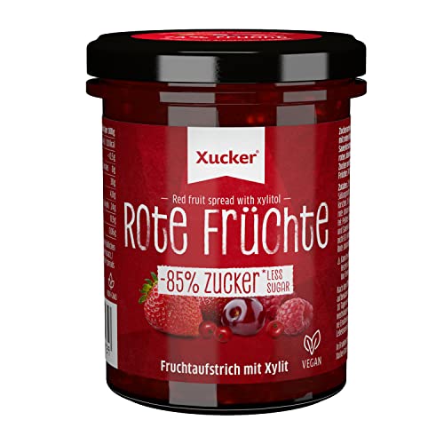 Xucker Fruchtaufstrich Rote Früchte mit Xylit - Erdbeere, Sauerkirsche, Himbeere & Johannisbeere I 74% Fruchtgehalt I vegan & zuckerarm 220g Xucker Fruchtaufstrich Rote Früchte mit Xylit - Erdbeere, Sauerkirsche, Himbeere & Johannisbeere I 74% Fruchtgehalt I vegan & zuckerarm 220g von Xucker