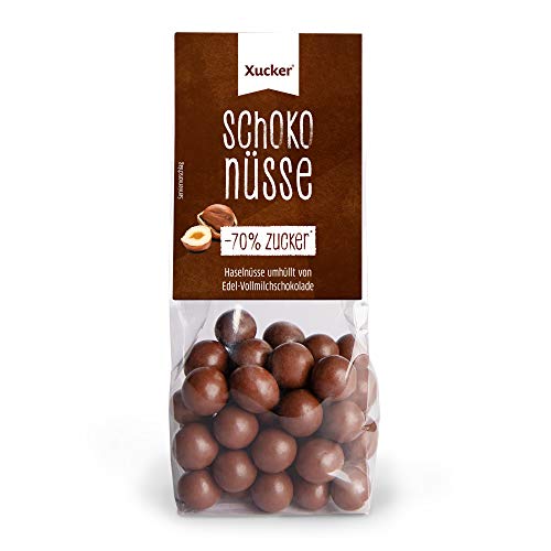 Xucker Schoko-Nüsse in Xylit-Schokolade | Vollmilch mindestens 45 % Kakao | 70 % weniger Zucker als handelsübliche dragierte Haselnüsse | +++ Jetzt online bestellen! +++ von Xucker