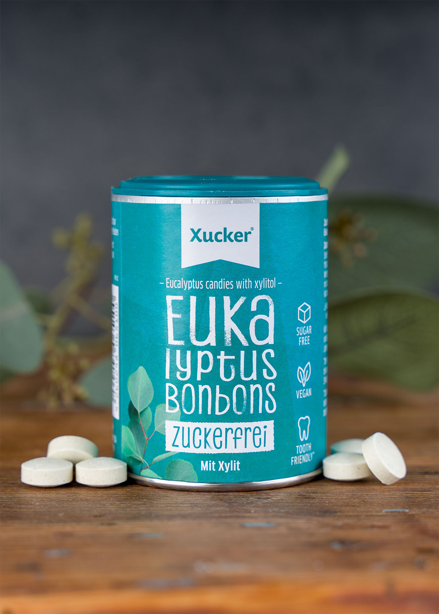 Xylit-Bonbons Eukalyptus Dose (ohne Talkum) von Xucker