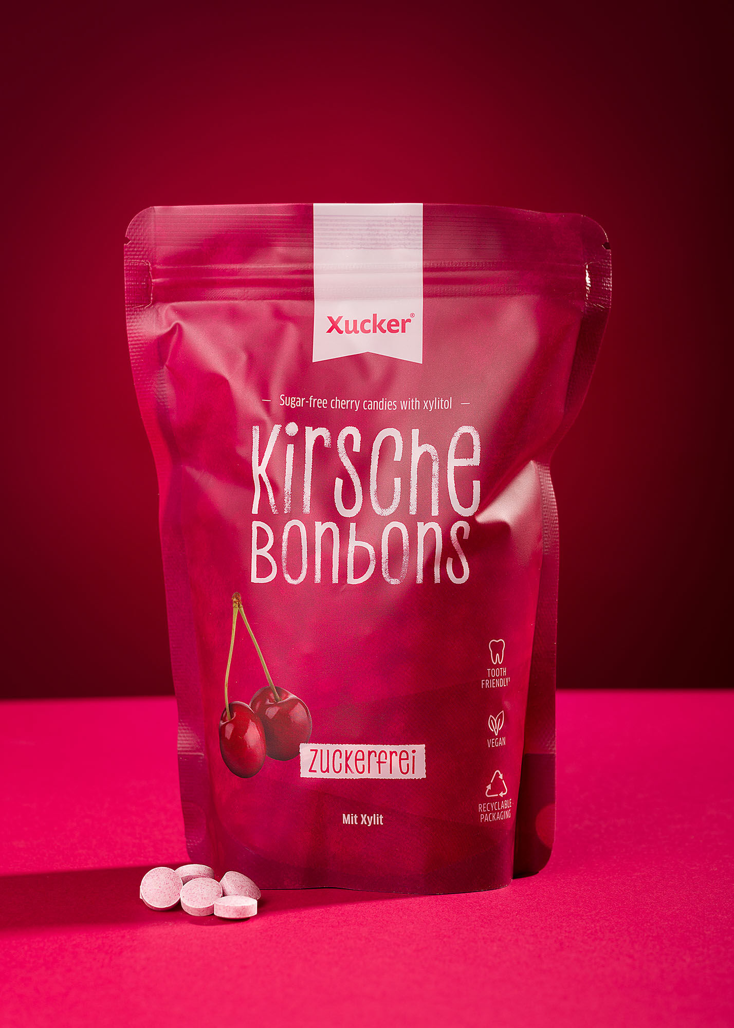 Xylit-Bonbons Kirsche Nachfüllpack (ohne Talkum) von Xucker
