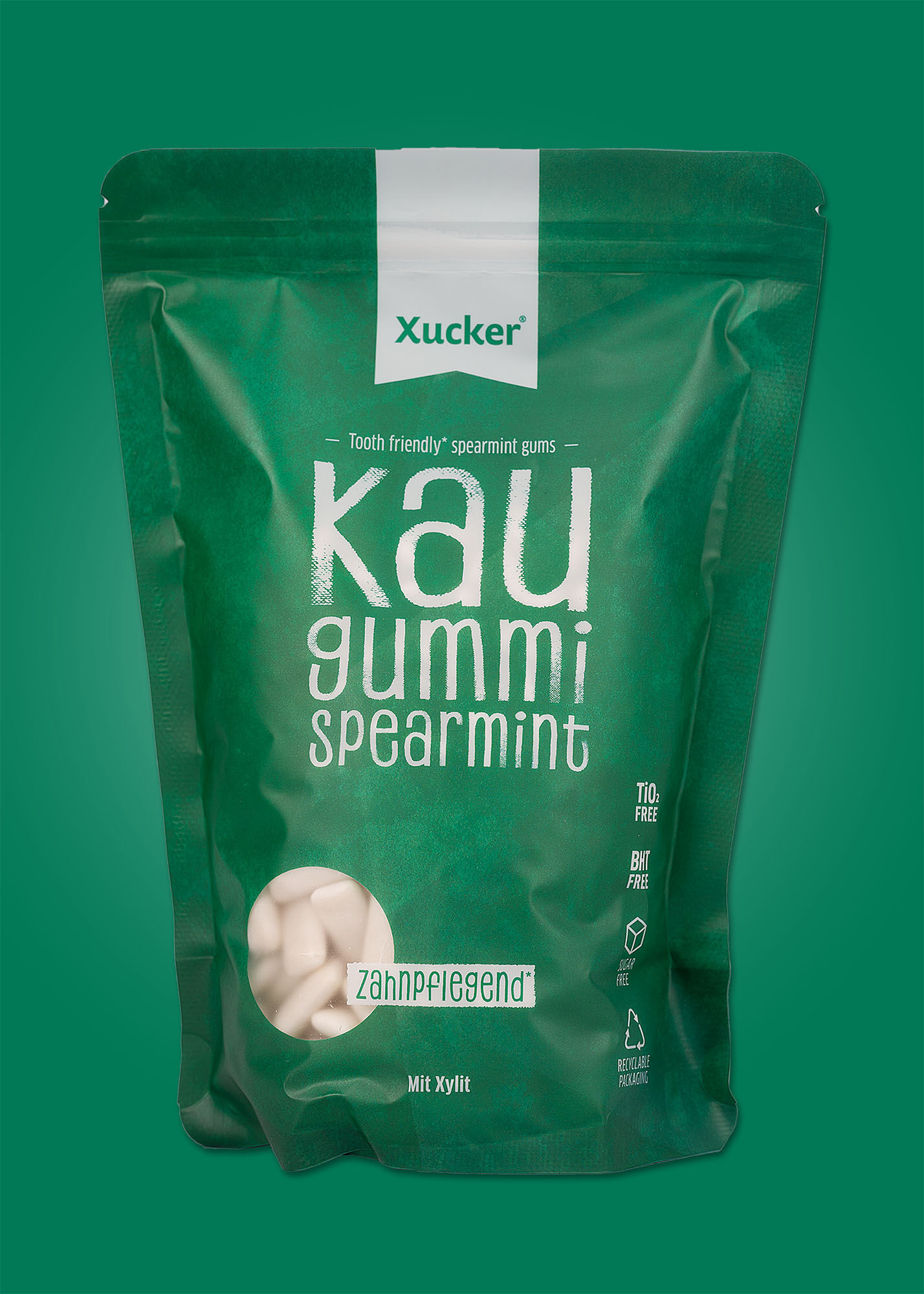 Xylit-Kaugummis Spearmint Nachfüllpack von Xucker