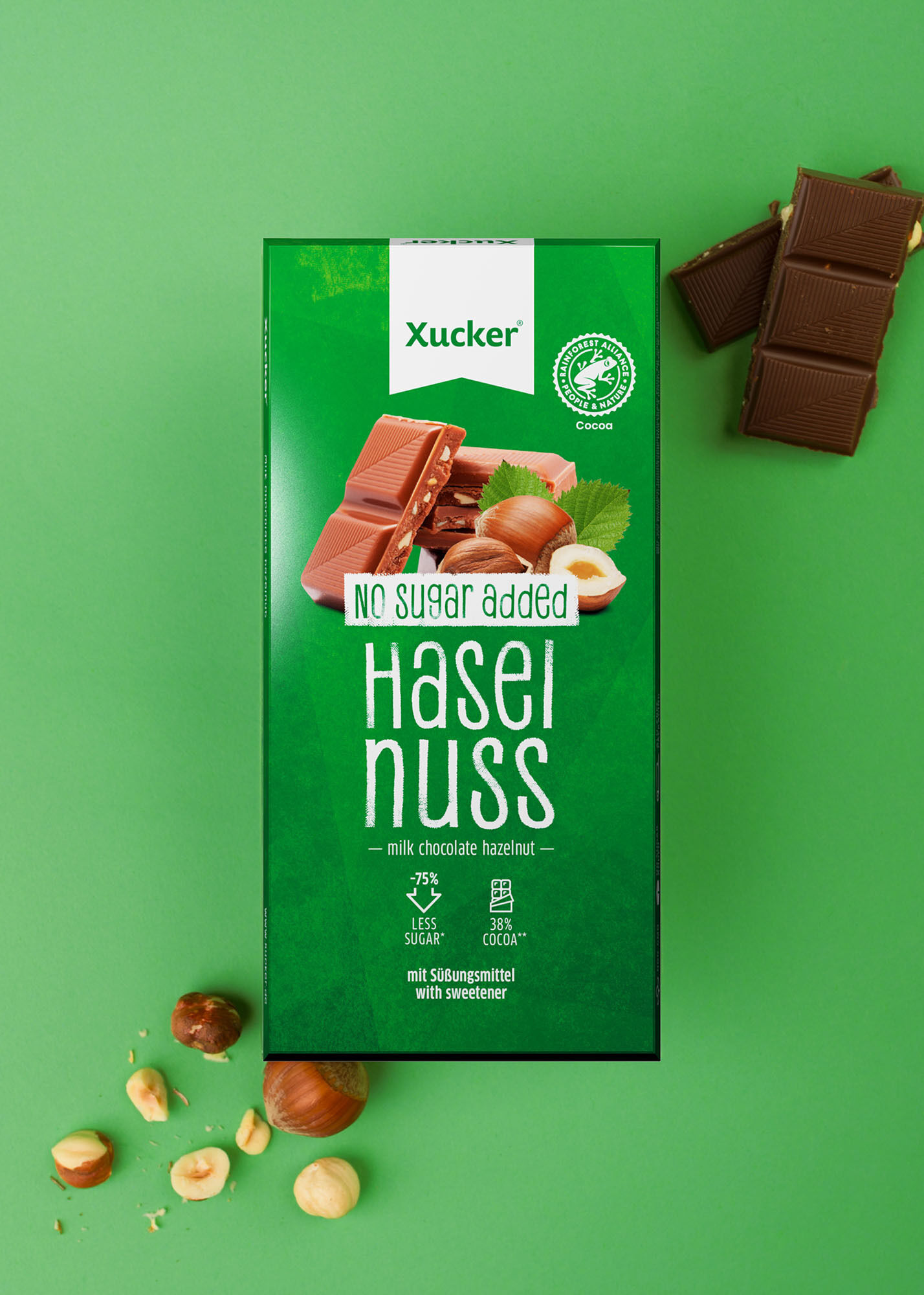 Xylit-Schokolade Vollmilch mit Haselnuss Xylit-Schokolade Vollmilch mit Haselnuss von Xucker
