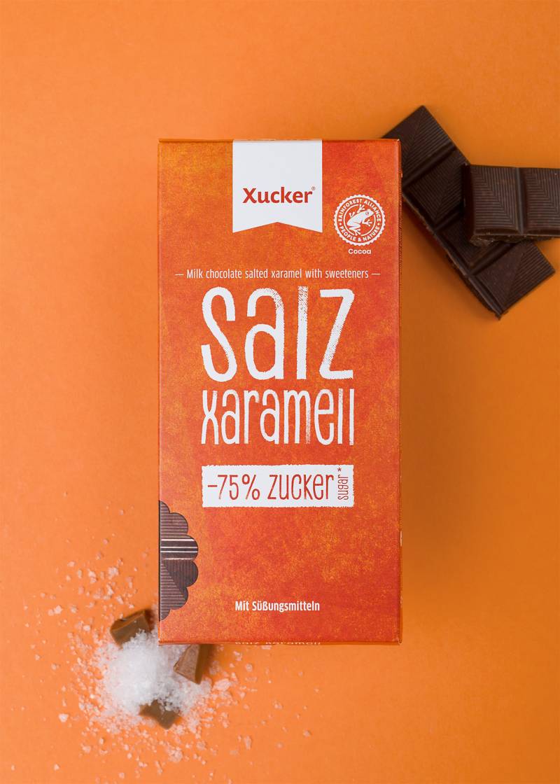 Xylit-Schokolade Vollmilch mit Salz-Xaramell von Xucker
