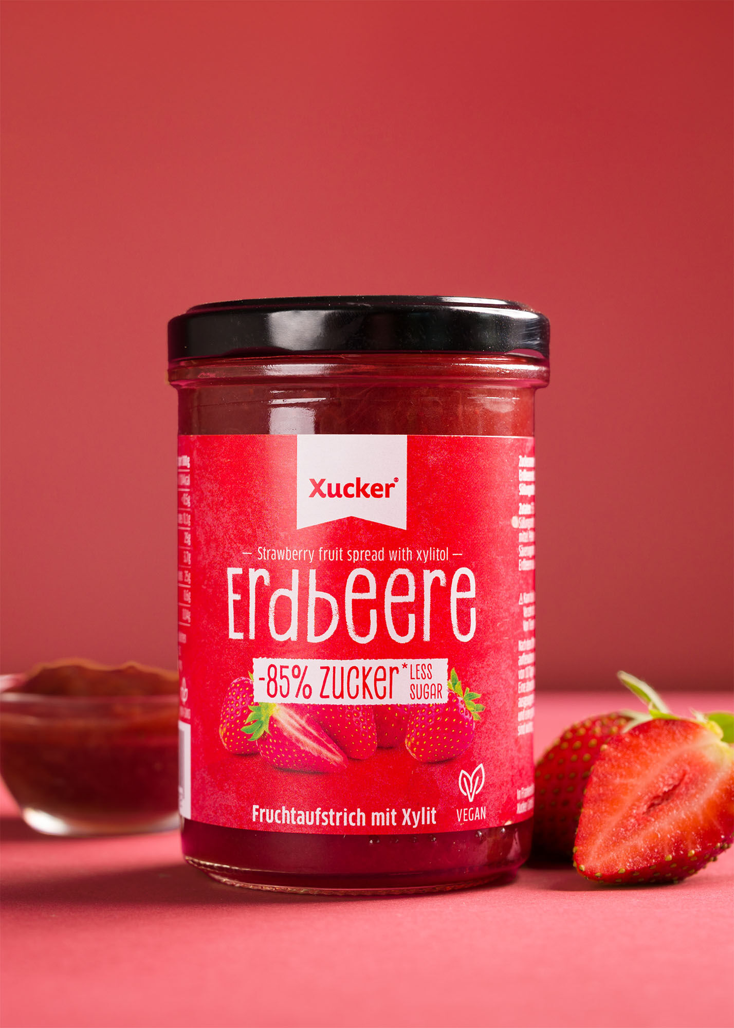 Zuckerarmer Fruchtaufstrich Erdbeere (75 % Frucht) von Xucker