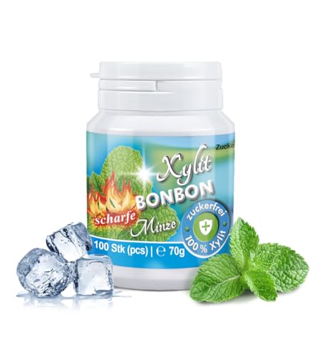 Xylit Anti-Karies Bonbon Frische Minze | 300 Stk | reduziert Plaque & Säure | unterstützt Erhaltung Zahnschmelz | zuckerfrei, vegan, ohne Aspartam | 3 Dosen von Xund Xüsst