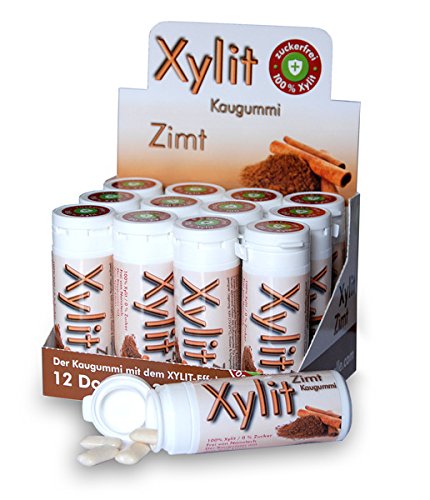Xylit Kaugummi ZIMT | 12 x 30 Stk Dose | BigPack mit 360 Kaugummis | zuckerfrei & vegan | ohne Aspartam, Sorbitol & Titandioxid von Xund Xüsst