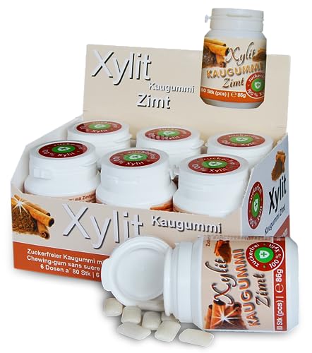 Xylitquelle® Zahnpflegekaugummi ZIMT | zuckerfrei mit 100% Xylit gesüßt | ohne Aspartam, Sorbitol & Titandioxid | vegan | Erhaltung der Zahnmineralisierung | 480 Stück (6er Pack) von Xund Xüsst