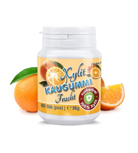 Xylit Kaugummi | Tschüß Karies: 80 zuckerfreie Zahnpflegekaugummi mit 100% Xylit, ohne Aspartam, vegan | Frucht (1er Pack) von Xund Xüsst