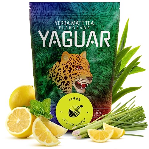 Mate Tee Yaguar Limón 500g Mate Tee Mit Zitrone Brasilianischer Mate Tee Glutenfrei Vegan von YAGUAR