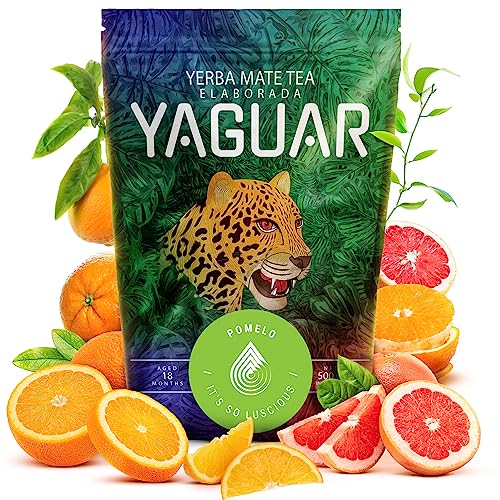 Mate Tee Yaguar Pomelo 500g Mate Tee mit Pampelmuse Früchten Brasilianischer Mate Tee Mate Tee Gluten-frei Vegan von YAGUAR