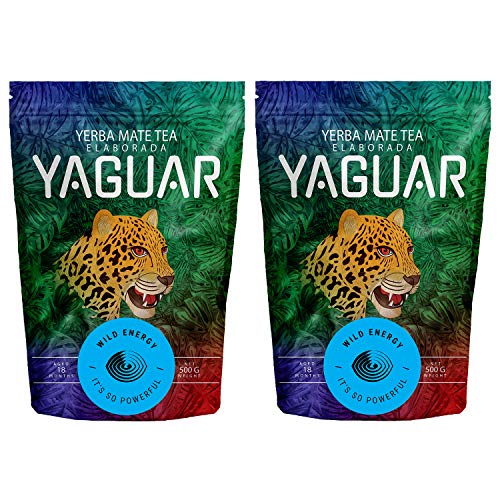Mate Tee Yaguar Wild Energy Mate Tee mit höchstem Koffeingehalt Mate Tee aus Argentinien Extra Starke Stimulation (1000g (2x500g)) von YAGUAR