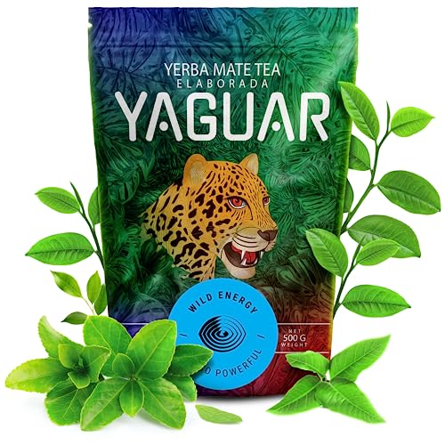 Mate Tee Yaguar Wild Energy Mate Tee mit höchstem Koffeingehalt Mate Tee aus Argentinien Extra starke Stimulation Mate Tee (1000g (2x500g)) von YAGUAR