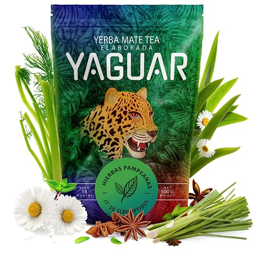 Yaguar Hierbas Pampeanas Mate Tee aus Brasilien 500g Kräuter Mate Tee mit Minze Anis Kamille und Fenchel Reich an natürlichem Koffein Enthält Yaguar Hierbas Pampeanas Mate Tee aus Brasilien 500g Kräuter Mate Tee mit Minze Anis Kamille und Fenchel Reich an natürlichem Koffein Enthält von YAGUAR