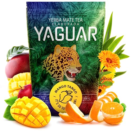 Yaguar Mango Tango 0,5 kg |Früchte-Mate Tee aus Brasilien| Milder Geschmack |Mate Tee mit Mango, Orangenschale und Ringelblume 500 g | Traditionelle Produktionsmethoden Yaguar Mango Tango 0,5 kg |Früchte-Mate Tee aus Brasilien| Milder Geschmack |Mate Tee mit Mango, Orangenschale und Ringelblume 500 g | Traditionelle Produktionsmethoden von YAGUAR