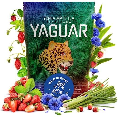 Yaguar Wild Berries 500 g | Erdbeere-Walderdbeere Mate Tee| Perfekt für Anfänger| Großer Gehalt an Koffein | Milder Tee Mate Tee | anregender Mate Tee 0,5 kg von YAGUAR