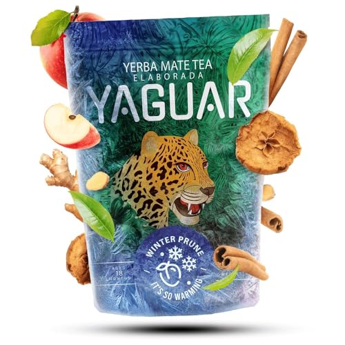 Yaguar Winter Prune 0,5kg | Limitierter Yerba Mate aus Brasilien | Wärmt und reich an Koffein | Einzigartige Teekomposition für die Wintersaison | Yerba Mate Tee mit Apfel, Zimt und Ingwer 500g von YAGUAR