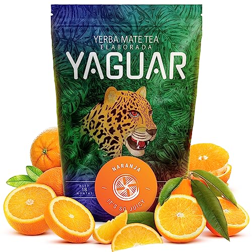 Yerba Mate Yaguar Naranja Mate Tee mit Orange Brasilianischer Yerba Mate Tee Mate Tee (500g) von YAGUAR