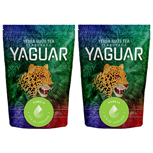 Yerba Mate Yaguar Pomelo Mate Tee mit Pampelmuse Früchten Brasilianischer Mate Tee Mate Tee (1000g (2x500g)) von YAGUAR