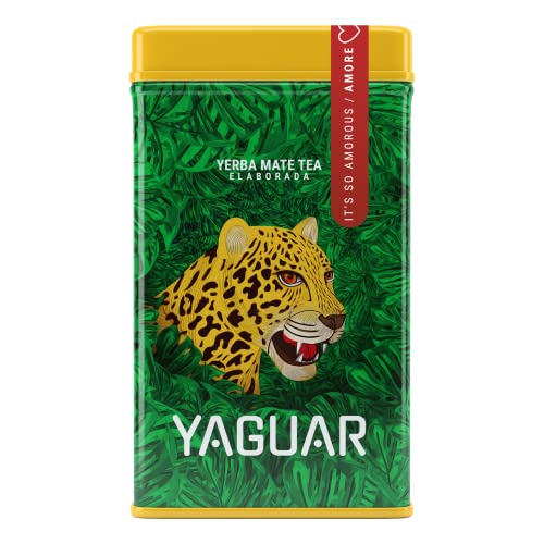 Yerbera - Dose mit Yaguar Amore 0.5kg - Brasilianische Yerba Mate mit Früchten und Kräutern von YAGUAR