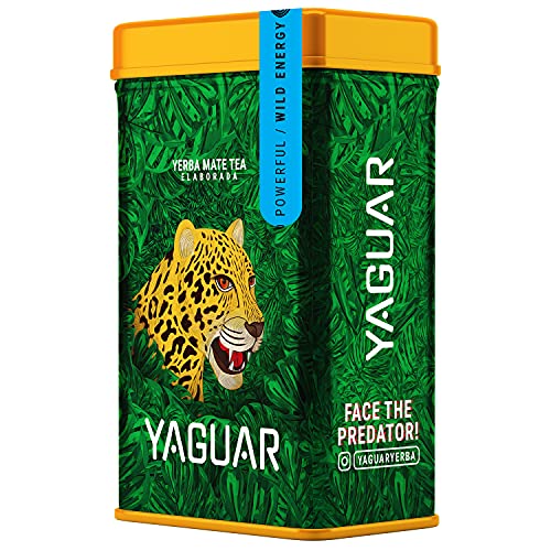 Yerbera Yaguar Wild Energy - Mate Tee aus Argentinien - 500 g - Traditioneller Mate Tee ohne Zusatzstoffe - Stimulierende Mischung mit zusätzlichem Koffein von YAGUAR