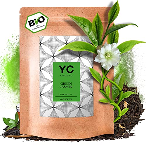 YC Yang Chai Bio Grüner Tee 250g (100+ Tassen) - China Jasmintee mit extra vielen Blüten - Hochwertiger chinesischer Grüntee mit Jasmin Blüten - Wohltuend & Belebend YC Yang Chai Bio Grüner Tee 250g (100+ Tassen) - China Jasmintee mit extra vielen Blüten - Hochwertiger chinesischer Grüntee mit Jasmin Blüten - Wohltuend & Belebend von YC YANG CHAI