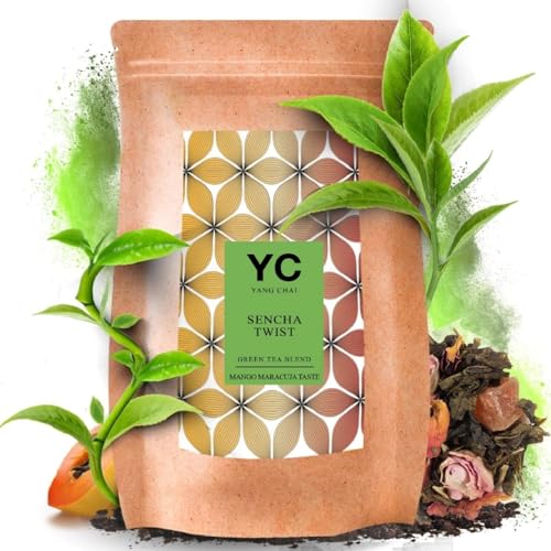 YC Yang Chai Sencha Grüner Tee Lose 200g - Japanischer Grüntee Mit Mango Maracuja Geschmack - 'Sencha Twist' I 100% Natürlich I Original Aus Japan YC Yang Chai Sencha Grüner Tee Lose 200g - Japanischer Grüntee Mit Mango Maracuja Geschmack - 'Sencha Twist' I 100% Natürlich I Original Aus Japan von YC YANG CHAI