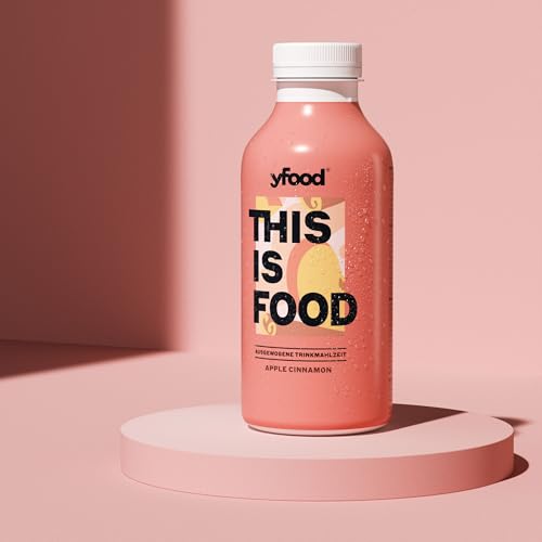 yfood Drink Apple Cinnamon, Leckere Trinkmahlzeit für unterwegs, THIS IS FOOD Drink, 34g Protein, 26 Vitamine und Mineralstoffe, Geschmack Apfel-Zimt, inkl. Pfand (500 ml (6er Pack)) von YFood