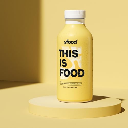 yfood Drink Happy Banana, Leckere Trinkmahlzeit für unterwegs, THIS IS FOOD Drink, 26 Vitamine und Mineralstoffe, 12 x 500 ml, inkl. 3 € Pfand von YFood