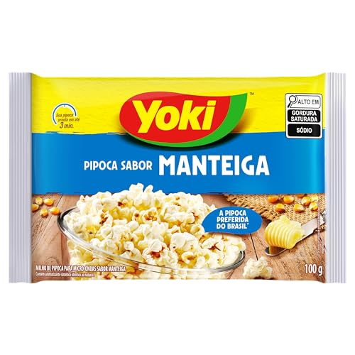 YOKI Mikrowellen-Popcorn mit Buttergeschmack Pipoca para Micro-Ondas Sabor Manteiga 100g von Yoki