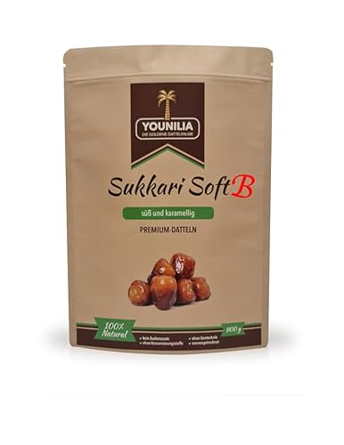 Sukkari Soft Datteln 800 g (Qualitätsstufe B) | Sukkari Rutab Royal (Qualitätsstufe B) von YOUNILIA - Die Goldene Dattelpalme