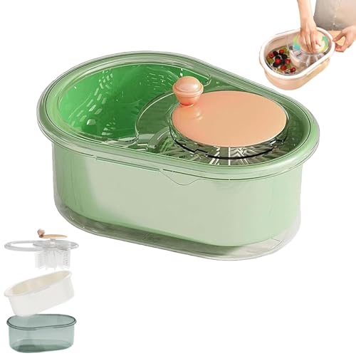  Fruit Cleaner Spinner, Fruit Spinner Und Sieb, Portable Fruit Scrubber with Lid, Große Fruit Washer Spinner, Fruit Cleaner Spinner Mit Fruit Washer Schüssel, Obst Und Gemüse Scrubber Fruit Cleaner Spinner, Fruit Spinner Und Sieb, Portable Fruit Scrubber with Lid, Große Fruit Washer Spinner, Fruit Cleaner Spinner Mit Fruit Washer Schüssel, Obst Und Gemüse Scrubber von YOZO
