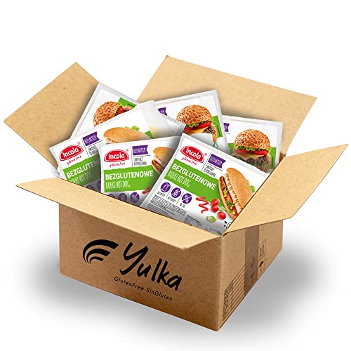 YULKA Glutenfrei | „FAST FOOD“ BOX-3 | Hot-Dog, Hamburger Brötchen, Pita Brötchen & Pizza 12erPack | Glutenfreie Brötchen und Backwaren | Laktosenfrei Weizenmehlfrei | Vorteilspack von YULKA