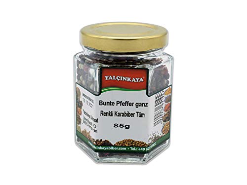 Yalçinkaya - Bunter Pfeffer - 85g - Ganze Samen - Gemischte Pfefferkörner ganz - Glasgewürze Yalçinkaya - Bunter Pfeffer - 85g - Ganze Samen - Gemischte Pfefferkörner ganz - Glasgewürze von Yalçinkaya