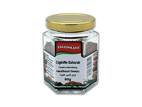 Yalçinkaya - Cig Köfte Harci Hackfleisch Gewürzmischung - 60g - Gewürz Mischung - Glas Grillgewürze von Yalçinkaya