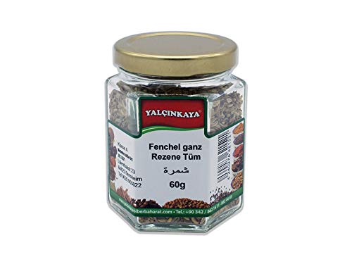 Yalçinkaya - Fenchel Samen - 60g - Gewürze im Glas - Fenchelsamen Ganz - Premium Qualität von Yalçinkaya