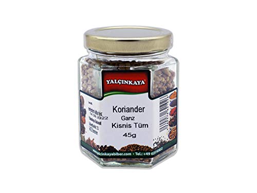 Yalçinkaya - Koriander Coriander - 45g - Gewürze im Glas - ganze Samen - Premium Qualität von Yalçinkaya