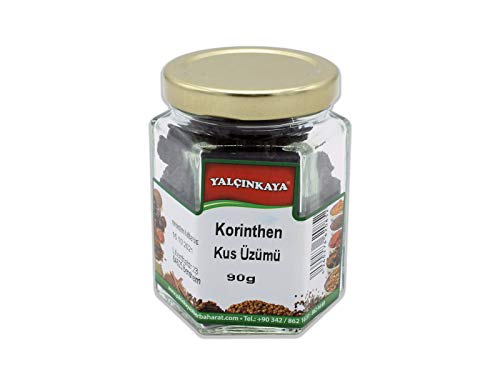 Yalçinkaya - Korinthen - 90g - Gewürz im Glas - getrocknet ungezuckert - Recyclebares Glas von Yalçinkaya