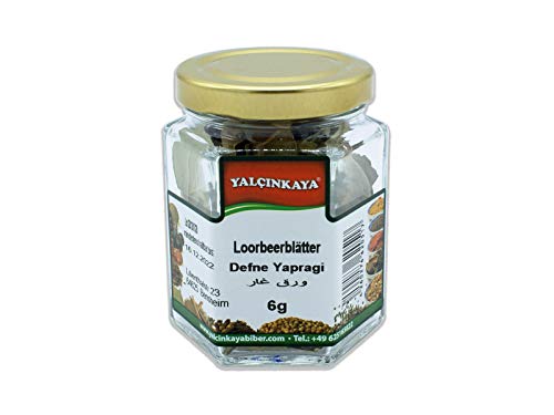 Yalçinkaya - Lorbeerblätter - 6g - Gewürz im Glas - ganze Blätter getrocknet - Handverlesen von Yalçinkaya