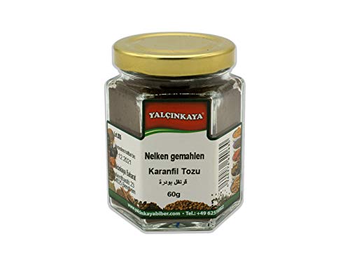 Yalçinkaya - Nelken - 60g - Gewürz im Glas - Nelkenpulver Gewürznelken gemahlen - Pulver von Yalçinkaya