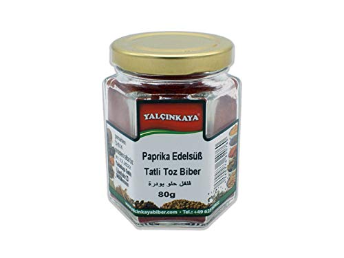 Yalçinkaya - Paprika Pulver Edelsüß - 80g - Gewürzglas - Pulver gemahlen - Paprika Edelsüss von Yalçinkaya