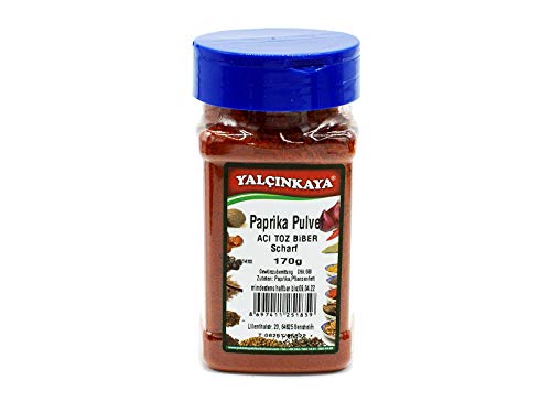 Yalçinkaya - Paprika Pulver Scharf - 170g - PET Box Gewürze - Qualitäts Premium Gewürz - Yalçinkaya - Paprika Pulver Scharf - 170g - PET Box Gewürze - Qualitäts Premium Gewürz - von Yalçinkaya