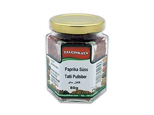 Yalçinkaya - Paprika Pulver Süß - 80g - Gewürz im Glas - Pulver gemahlen - Paprikapulver Süss von Yalçinkaya