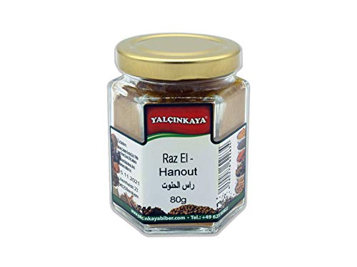 Yalçinkaya - Raz El Hanout - 80g - Glas Gewürzmischung Spezial - Ideal für Couscous Grichte von Yalçinkaya