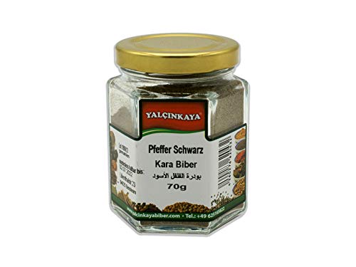Yalçinkaya - Schwarzer Pfeffer - 70g - Gewürz im Glas - Pulver gemahlen - Vorratsdose Glas Yalçinkaya - Schwarzer Pfeffer - 70g - Gewürz im Glas - Pulver gemahlen - Vorratsdose Glas von Yalçinkaya