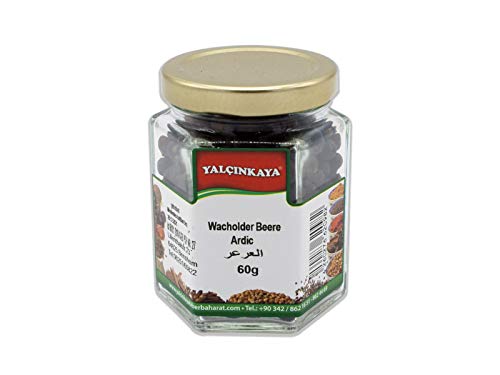 Yalçinkaya - Wacholderbeeren - 60g - im Glas - Ganze getrocknete Beeren - Kräuter und Gewürze von Yalçinkaya