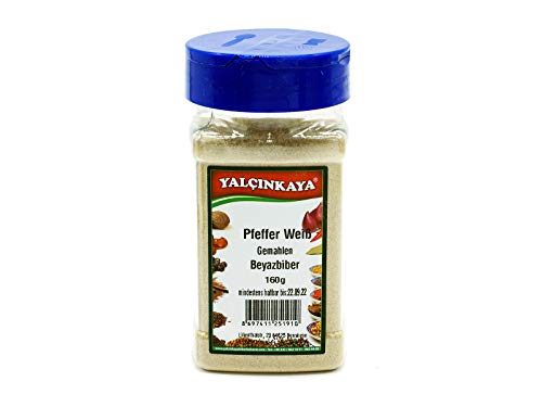 Yalçinkaya - Weißer Pfeffer - 160g - PET Box Gewürze - Pulver gemahlen - Vorratsdose - Yalçinkaya - Weißer Pfeffer - 160g - PET Box Gewürze - Pulver gemahlen - Vorratsdose - von Yalçinkaya