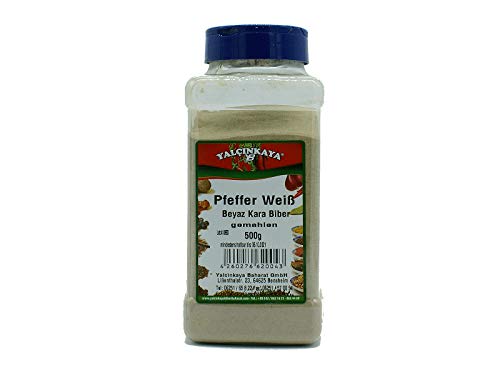 Yalçinkaya - Weißer Pfeffer - 500g - PET Box Gewürze - Pulver gemahlen - Dose - XXL Pack Yalçinkaya - Weißer Pfeffer - 500g - PET Box Gewürze - Pulver gemahlen - Dose - XXL Pack von Yalçinkaya